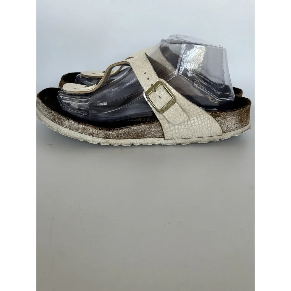 Birkenstock Gizeh Women Slip On Sandals‎ Snake Skin Metallic Size 40/9-9.5 US